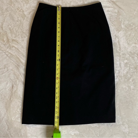 Black Kasper Midi Skirt with a front off center split - Picture 4 of 7